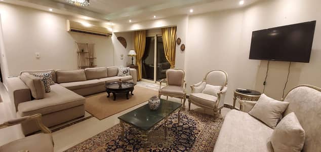Apartment for Rent in the 8th District Sheikh Zayed, 210 sqm Fully Furnished with a Private Garden, in Front of Services