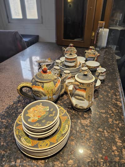 Japanese dragonware porcelain tea and coffee set