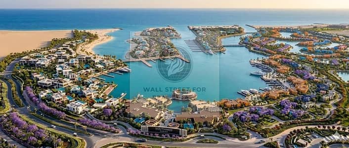للبيع من المالك شاليه South Med - راس الحكمه - بحرى على جزيره B وسط المارينا مساحه 156م صف اول ع البحر بجوار فندق كمبنسكي مباشره