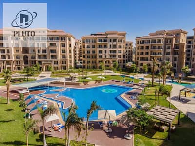 بڤيو مباشر على النادي! شقة ارضي بجاردن 50م متشطبة بالتكييفات في كمبوند 90 Avenue 