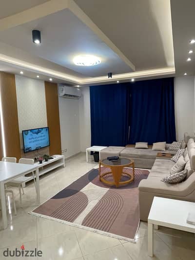 For rent furnished apartment compound Dar Misr with private garden