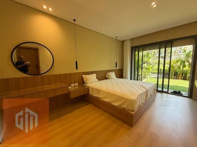 شقة للإيجار مفروشة بالكامل بحديقة في فيليت سوديك Villette SODIC القاهرة الجديدة مساحة 140 متر وحديقة 70 متر غرفتين نوم و3 حمامات