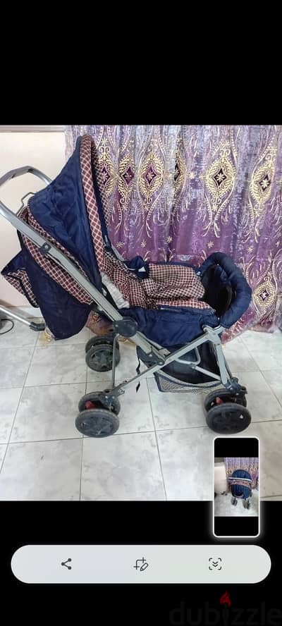 عربه اطفال  بتتفرد ودراع قلاب
