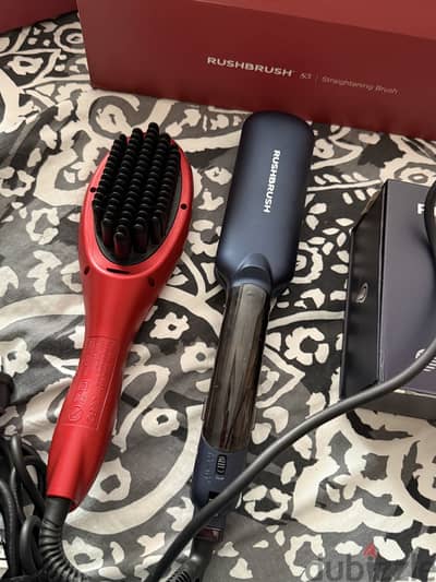 مكوة شعر بالبخار لم تستخدم x6  rush brush  وفرشاة x3 rush brush