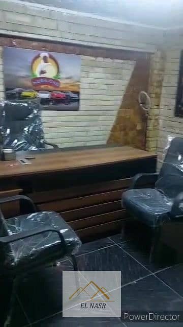 Furnished office for rent, ground floor with a private entrance, in Heliopolis, Hijaz Square.