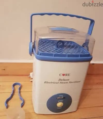 Care steam steriliser and drying rack for feeding bottles