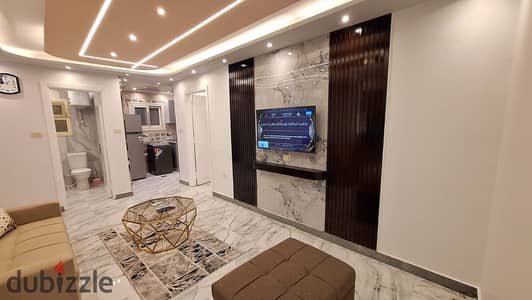 Fully furnished, air-conditioned hotel-style studio with all modern appliances, in a prime location in Nasr City on Abbas El Akkad Street and near Cit