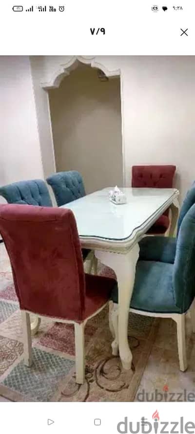 سفرة بعدد 6 كرسي وطرابيز 1.60
