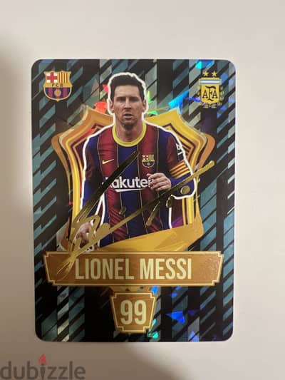Very rare Messi gold autograph print card