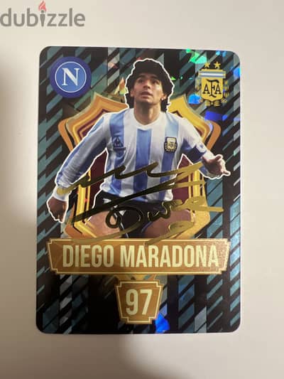 Super rare Maradona gold print authograph card
