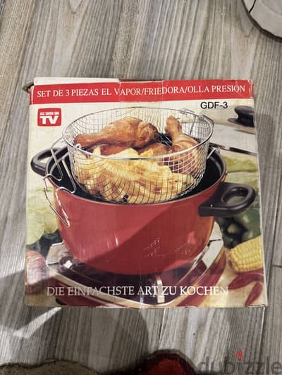 3-Piece Steamer / Fryer / Cooker Set GDF-3 – New & Sealed