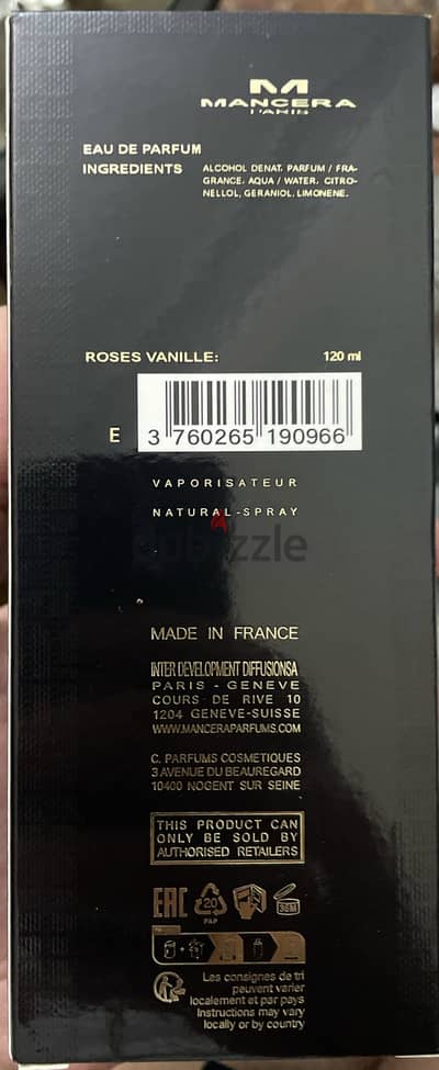 Mancera Roses Vanille EDP 120ML