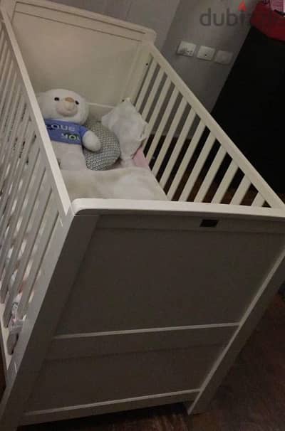 Silver Cover Used BABY BED+ Drawer