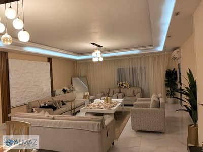 A premium 250-square-meter furnished apartment for rent in Al-Nakheel Resort, located in the First Settlement (Tagamoa El-Awwal) directly across from