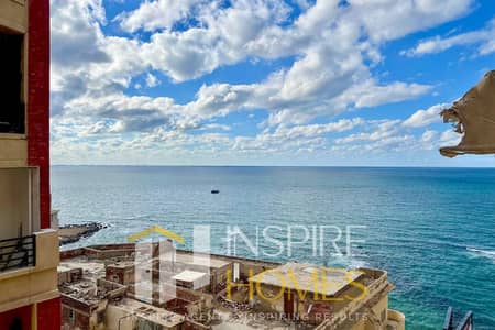 Furnished Apartment on a High Floor, Second Row from the Sea, with a Side Sea View