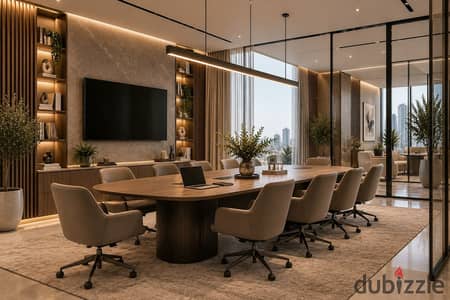 Office for sale 63 meters finished with air conditioning in Mokattam on the new Mokattam Corniche in an exceptional location