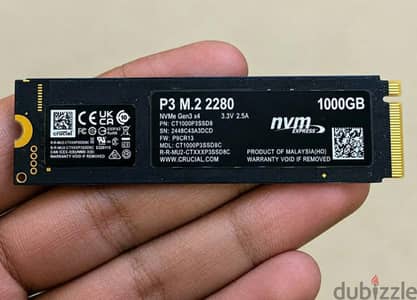 1T Crucial SSD M. 2 p3 x4 Health 100% لسرعة بيع