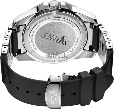 JBW Men's Regal Diamond 48mm Silicone Band Steel