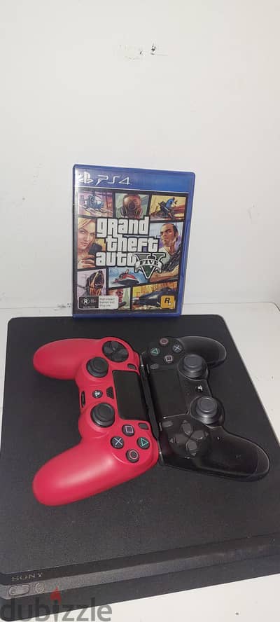 ps4 بلايستيشن 4 ب دراعين و معا لعبه gta5 هديه