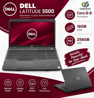 لابتوب Dell Latitude 5500 – Core i5 الجيل الثامن | RAM 16GB | SSD 256G