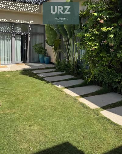 110 sqm garden apartment with open view in Taj City on 10 year installments first launch price and 50 percent discount on Suez Road near Mayan Saada a