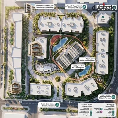 Apartment for Sale 105 sqm Open View at ZAHA Residence, October Gardens, in front of MSA University with a down payment of 10% and an installment of 23 thousand directly on the Oasis Road