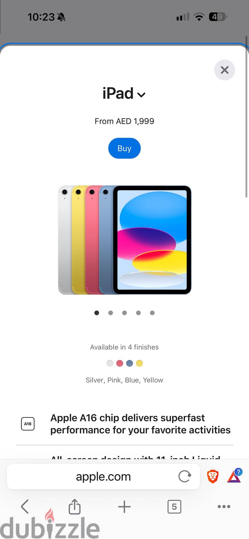 iPad A16 chip silver 2