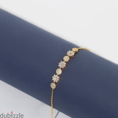 سوار فضة مطلي بالذهب Goldy LaRose Gold Plated Silver Bracelet