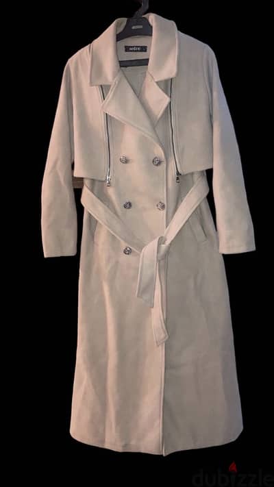 Elegant Beige Trench Coat with Belt