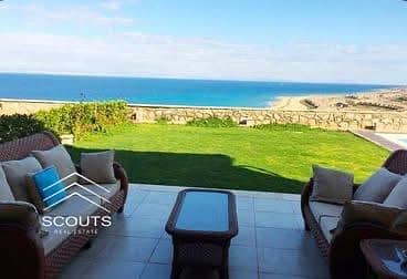 Chalet for sale, 115 sqm, fully finished, with a direct sea view. Features 2 bedrooms and is available for immediate handover. Located in Telal