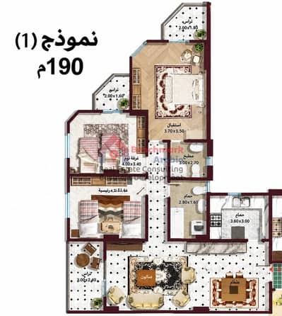 190 sqm apartment in Zahraa Maadi, 25% down payment, installment over 7 years