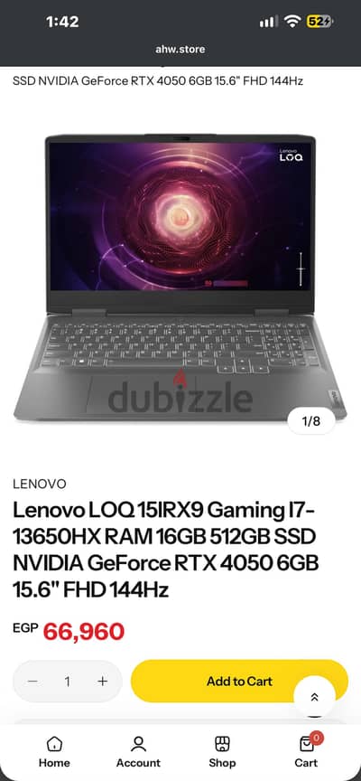 Lenovo LOQ وارد الإمارات زيرو لم يستخدم اقل من تمنه في السوق