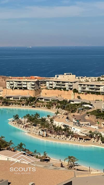 Chalet for Sale Sea & Lagoon Views | Fully Finished | Galala Towers in IL Monte Galala, Near Porto Sokhna, Telal Sokhna & La Vista Sokhna