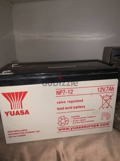 بطارية يواسا (Yuasa NP7-12) الأصلية 12 فولت 7 أمبير بحالة ممتازة