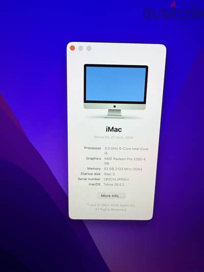 iMac 2020 6 Cores 5K 27inch