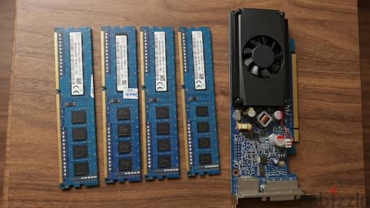 4  رامات DDR3 وكارت شاشة NVIDIA —وحدة SSD  بحاله ممتازة