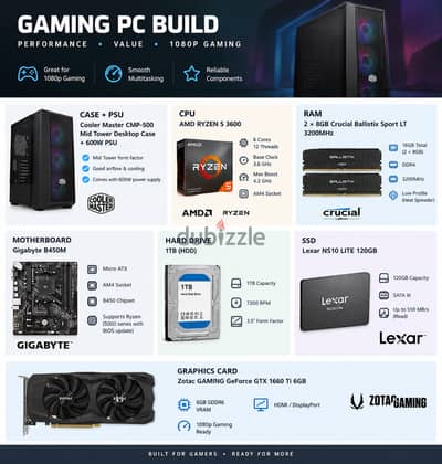 Gaming PC with 1660 Ti 6GB