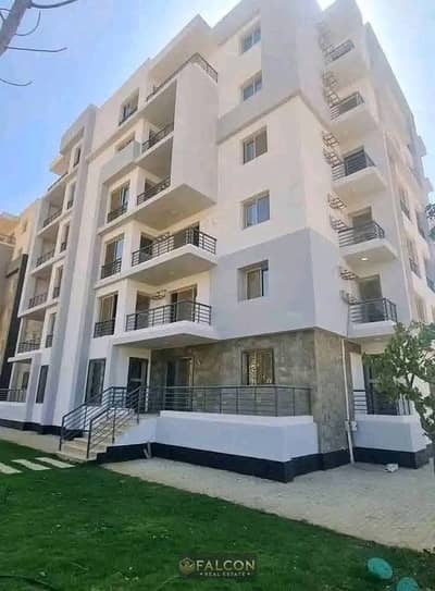 Apartment 130 sq m with garden view in The Crest compound (fully finished, corner unit), next to Madinaty and Hyde Park compounds.