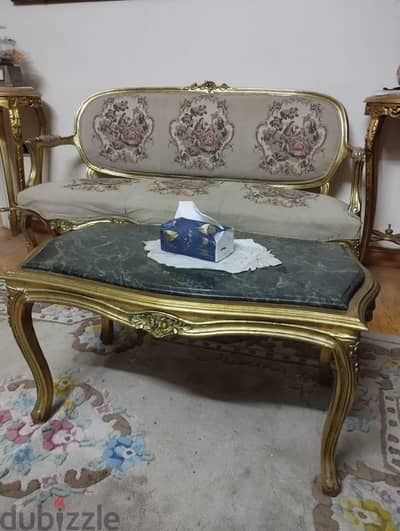 صالون كلاسيك وترابيظه رخام اخضر