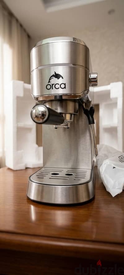 ماكينة قهوة اسبريسو و كابتشينو (Orca) استانلس ستيل