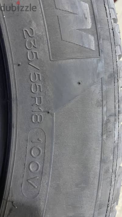 ٤ كاوتشات ميشيلان مستعمل 235/55 R18 انتاج نص ٢٠٢٣