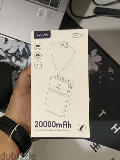 Kuulaa 20000mAh Power Bank with Built-in Cables 22.5W