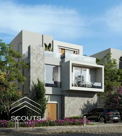 fully finished With stunning view of park  townhouse for sale stargetic location in New Cairo High-end corner location bahry near hyde park & mivida