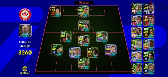 حساب بيس موبايل مع اقوي لاعيبة - ريت ٣٢٥٢ - حساب efootball