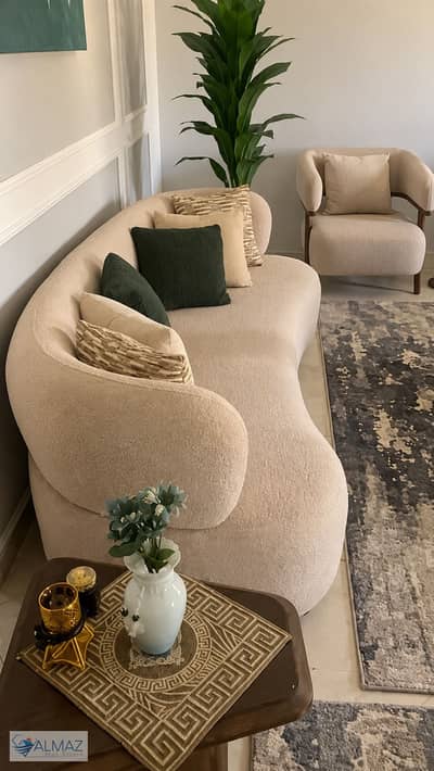 Furnished 220-square-meter apartment for rent in the "Third District – Villas Zone" (Al-Hay Al-Thalith - Villas) in New Cairo’s Fifth Settlement,
