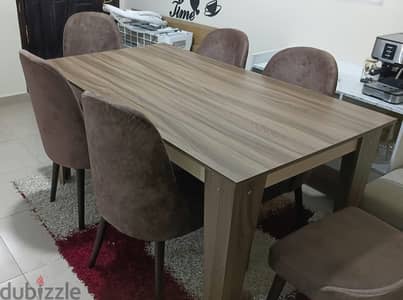 سفر ٦ كراسي خشب زان لم تستخدم غير شهر