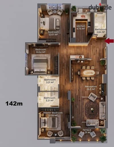 Apartment 142m Installment 5 years Zahra Al Maadi