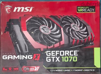 كارت شاشه Msi Gtx 1070 8g بحاله ممتازه