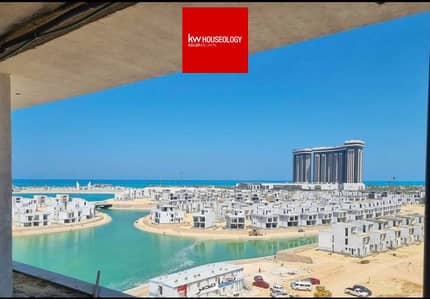 Fully finished chalet with a stunning view for sale in Mazarine, New Alamein, with installments over the longest payment period.