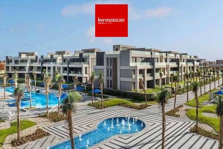 Apartment with a prime location overlooking the largest landscaped area for sale in Patio Riva compound, New Cairo